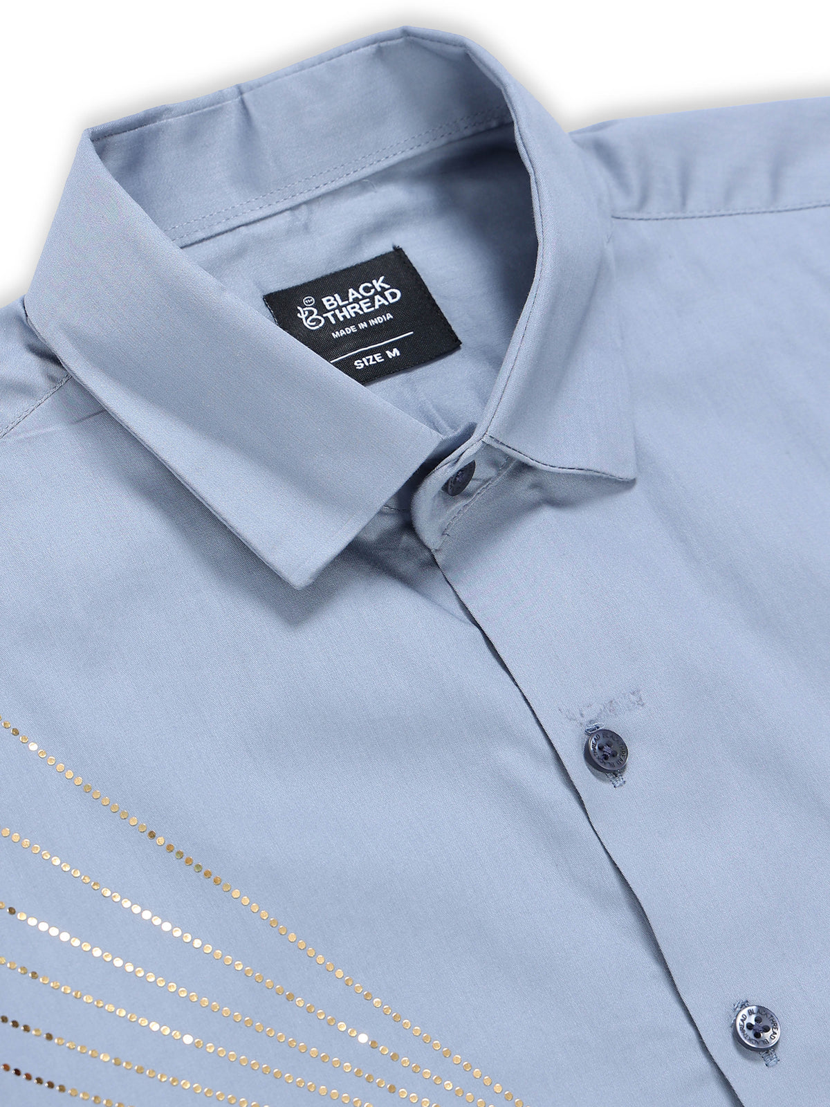 Men's Steel Blue Angel Wing Stone Work