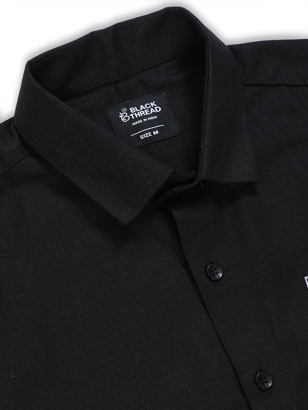 Men's Linen Black Whiskey Glass Embroidery