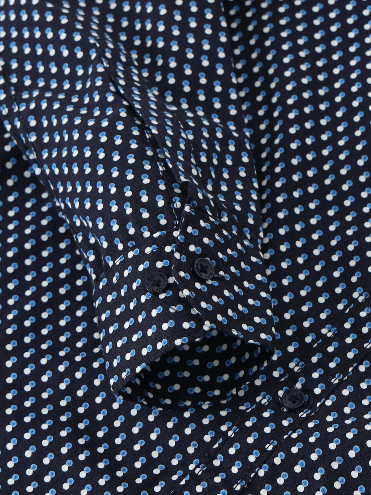 Men’s Navy Blue Geometric Printed Slim Fit Shirt By Black Thread