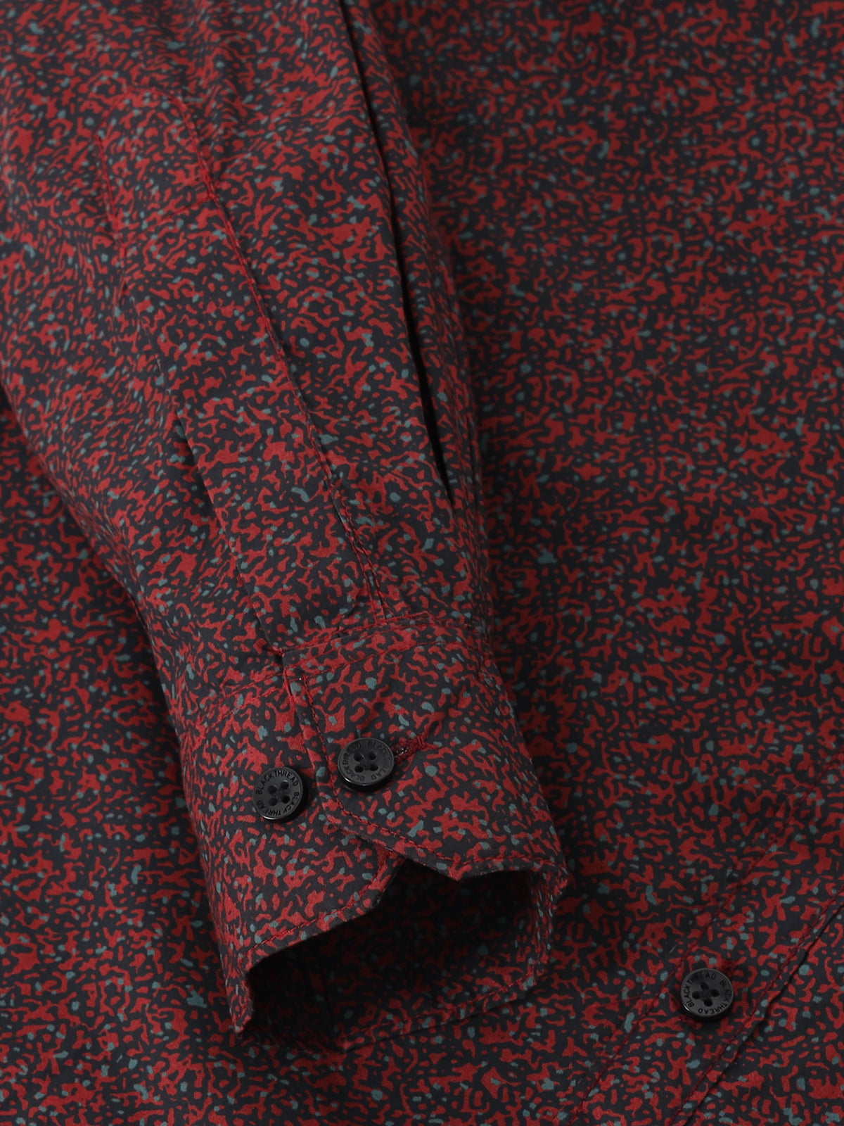 Men’s Maroon Micro Printed Slim Fit Casual Shirt By Black Thread