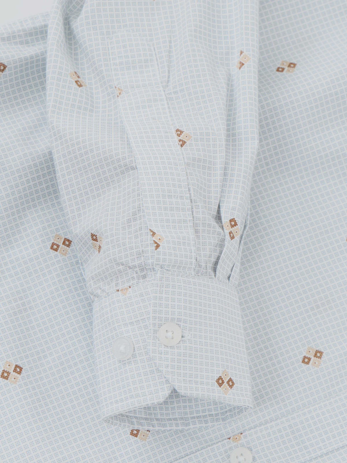 Men’s White Printed Slim Fit Casual Shirt By Black Thread