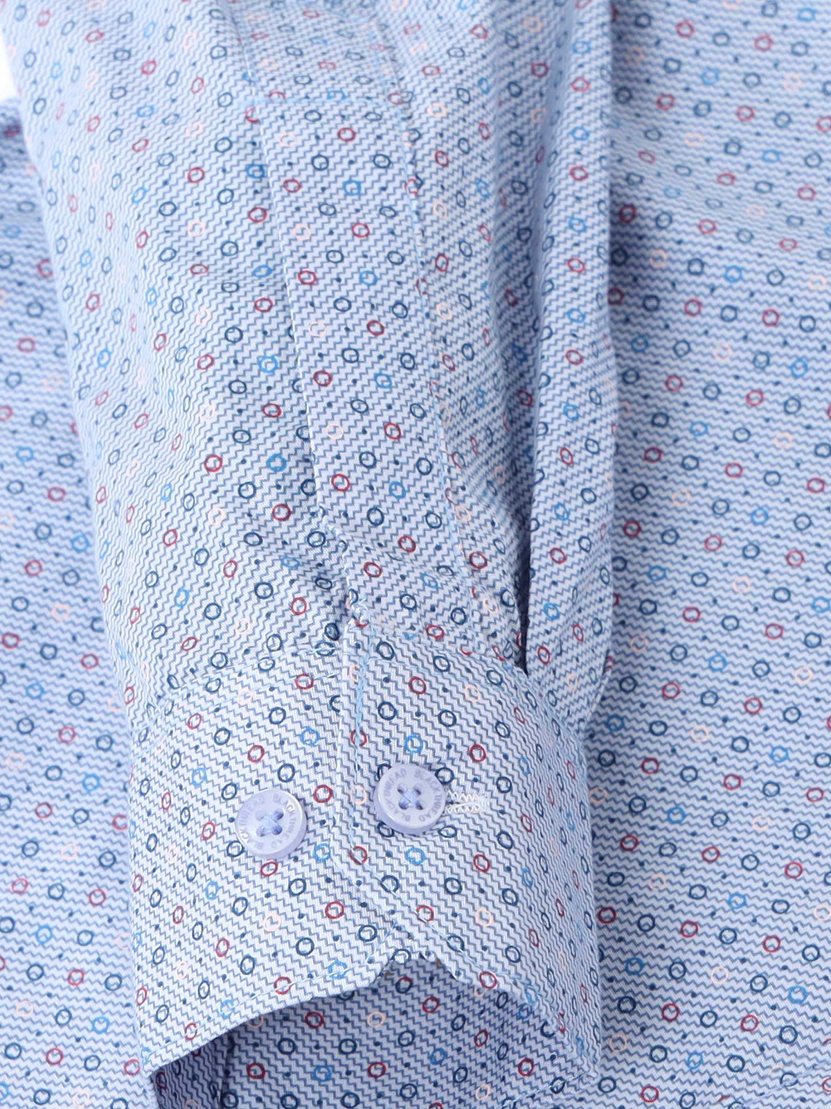 Men’s Light Blue Micro Printed Slim Fit Casual Shirt By Black Thread