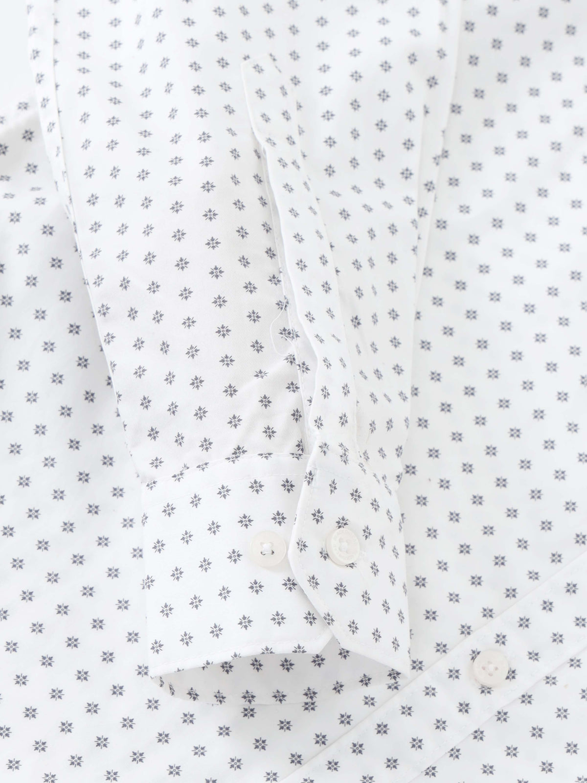 Men’s White Micro Printed Slim Fit Casual Shirt By Black Thread