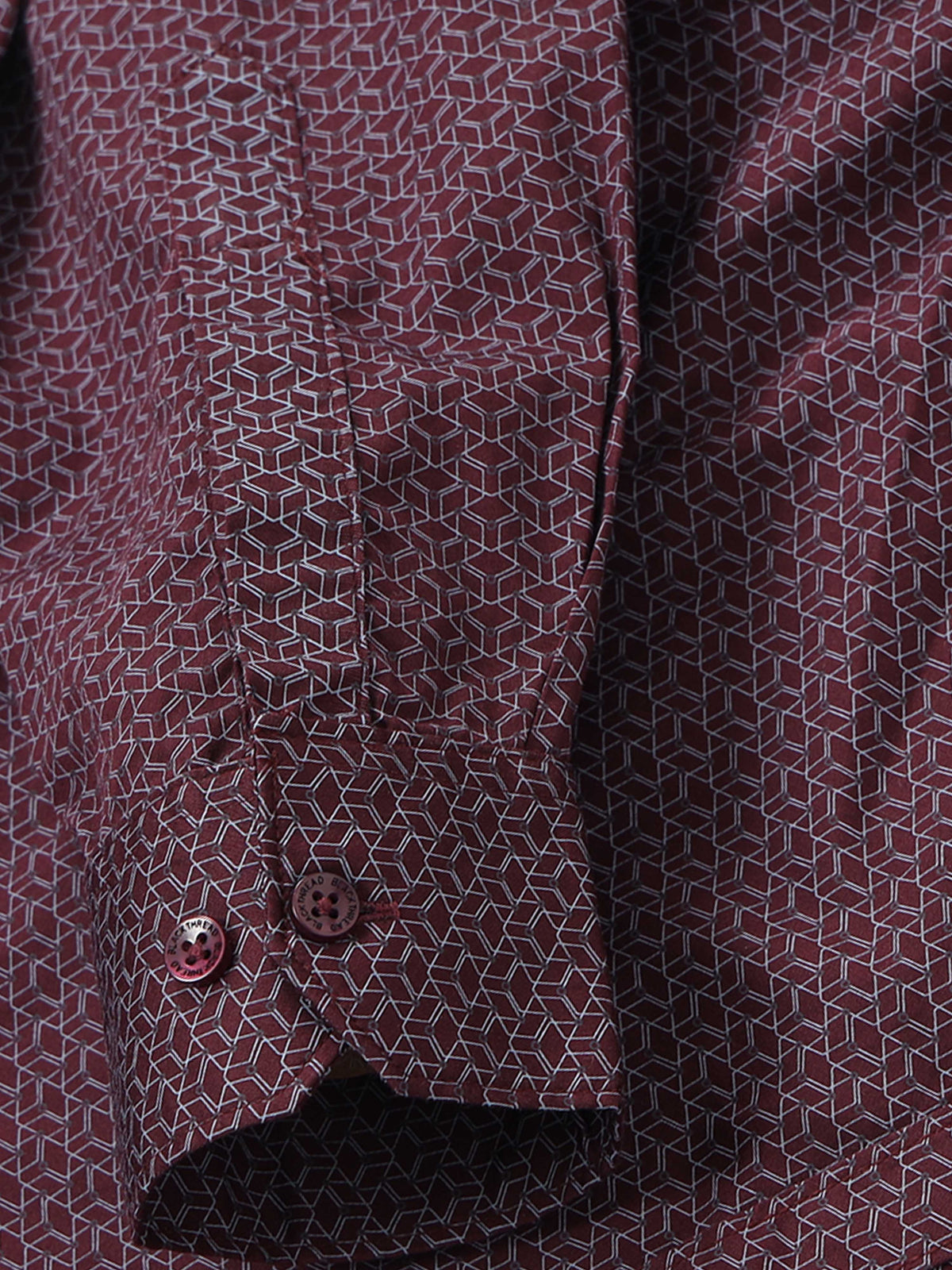 Men’s Wine Red Micro Printed Slim Fit Casual Shirt By Black Thread
