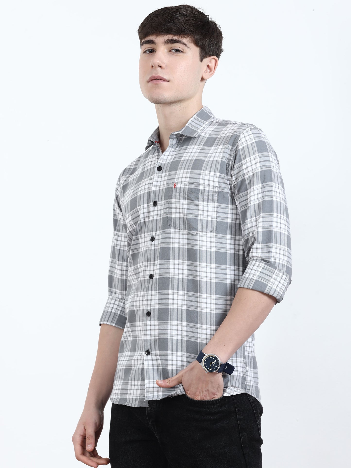 Classic Oslo Grey & White Checks Shirt