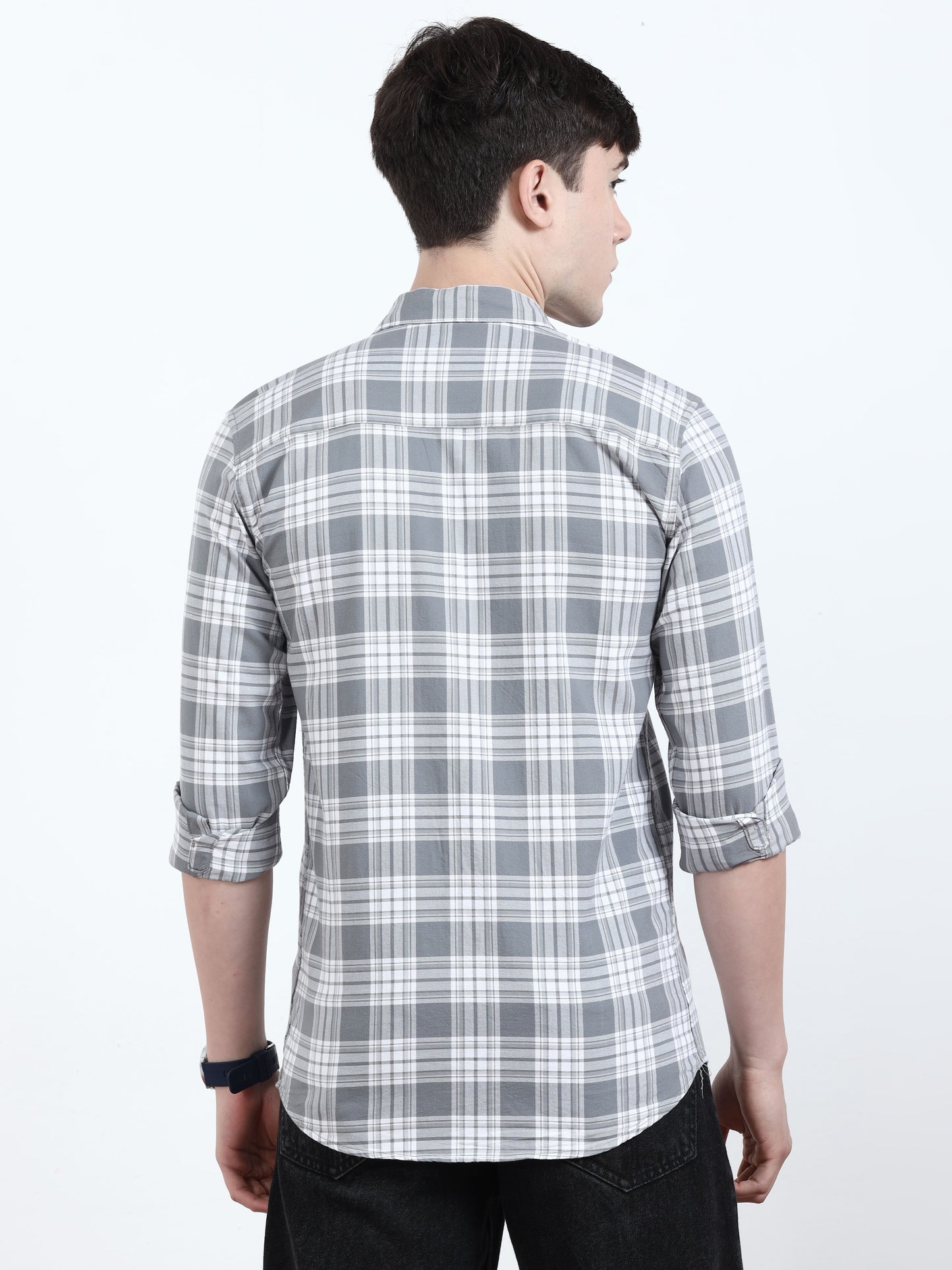 Classic Oslo Grey & White Checks Shirt