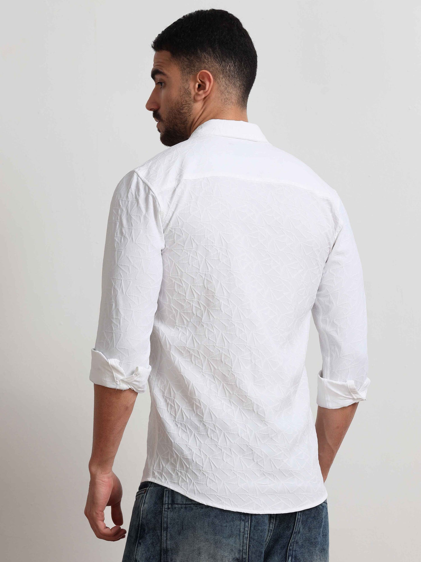 Snow Webbed Textured Popcorn Shirt