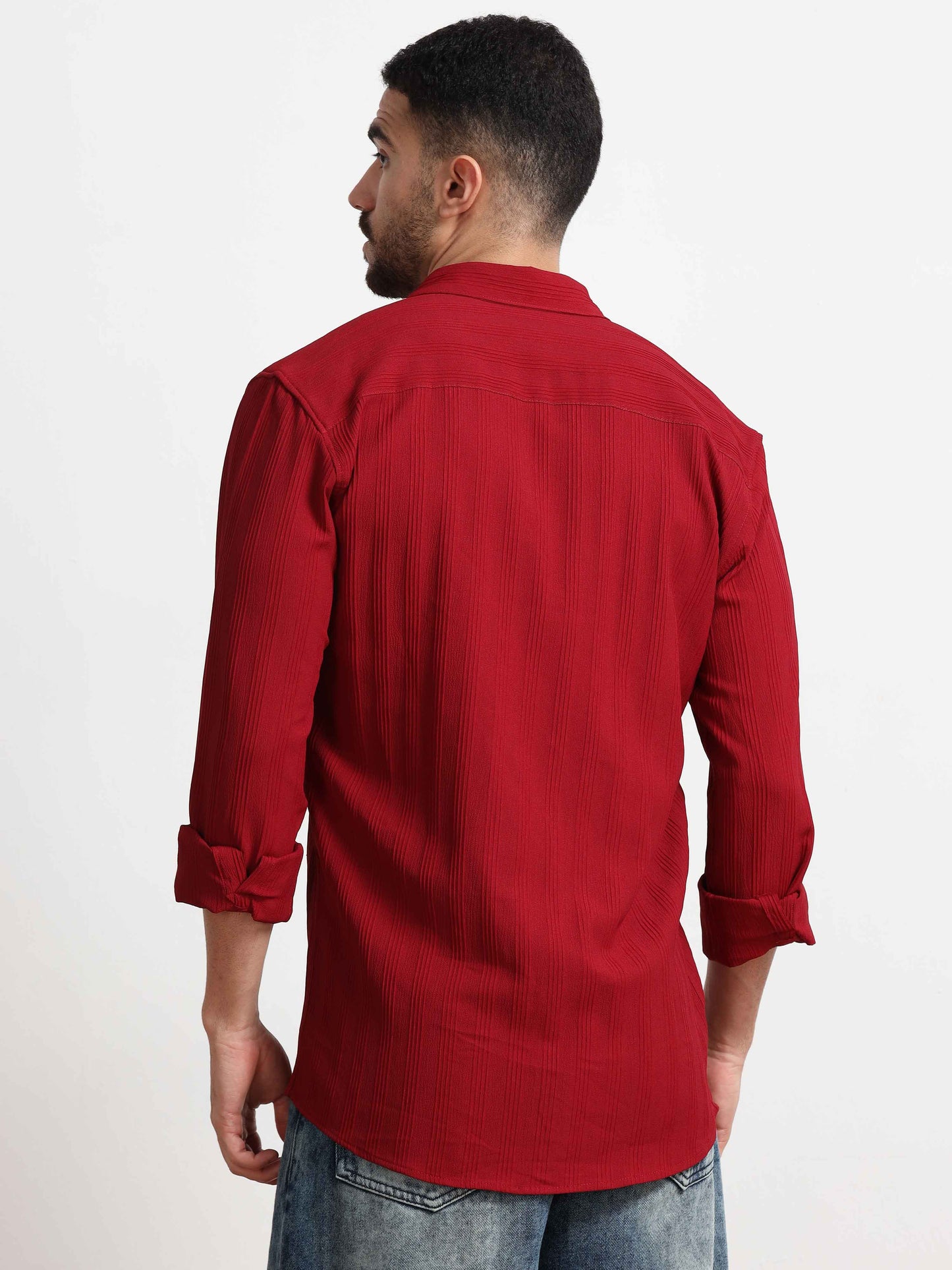 Bright Red Popcorn Shirt for Men