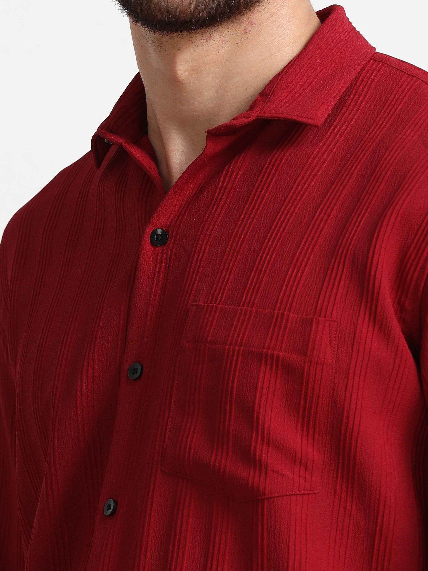 Bright Red Popcorn Shirt for Men