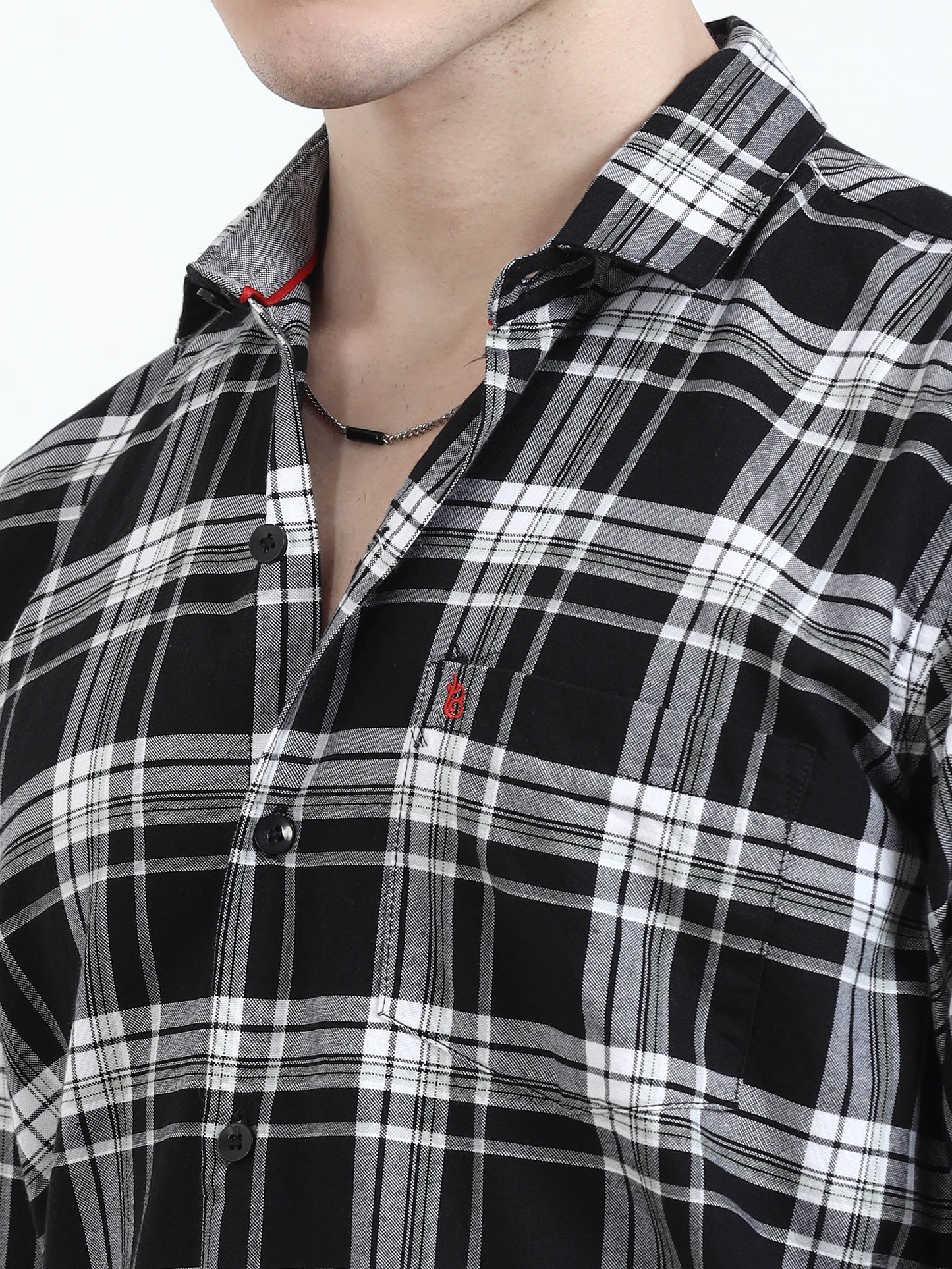 Classic Daisy And Black Check Shirt​ For Men