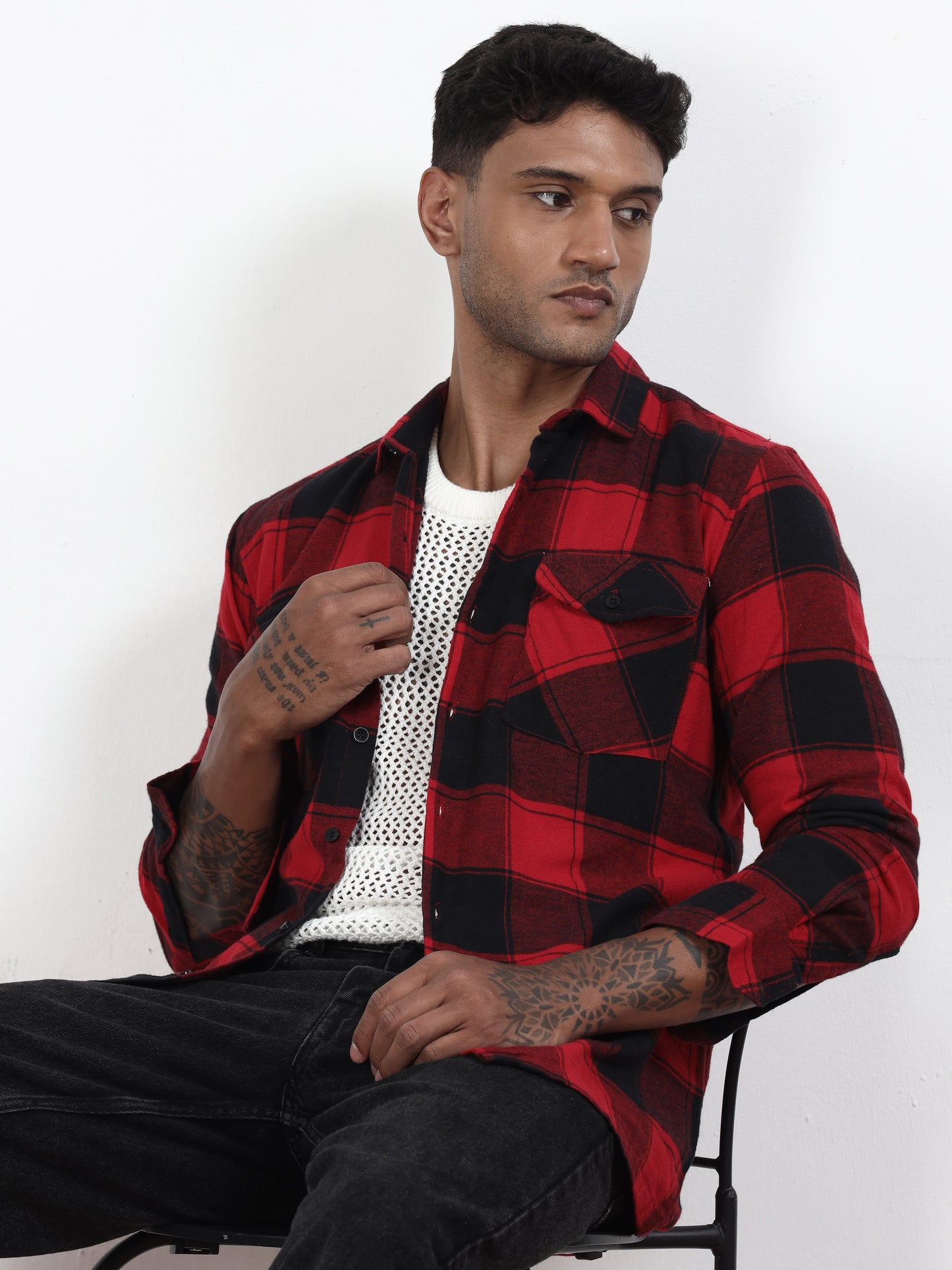 Red & Black Checks Shirt