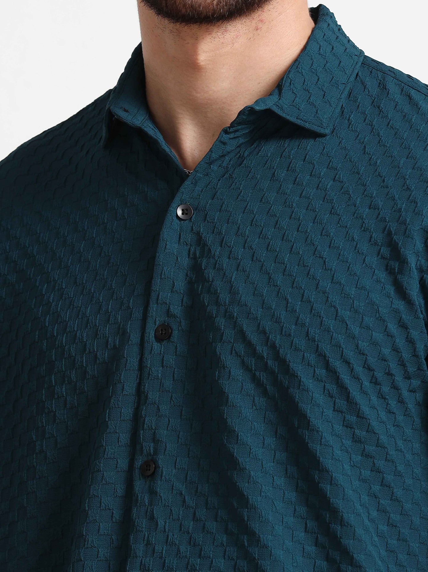 Checked Teal Color Shirt for Men