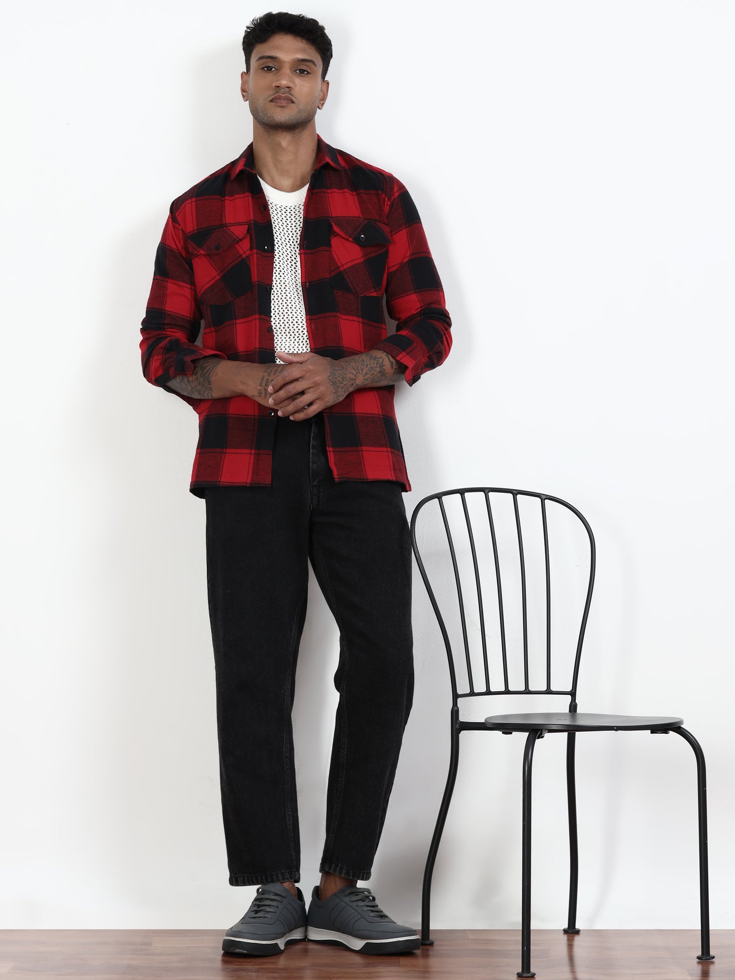 Red & Black Checks Shirt