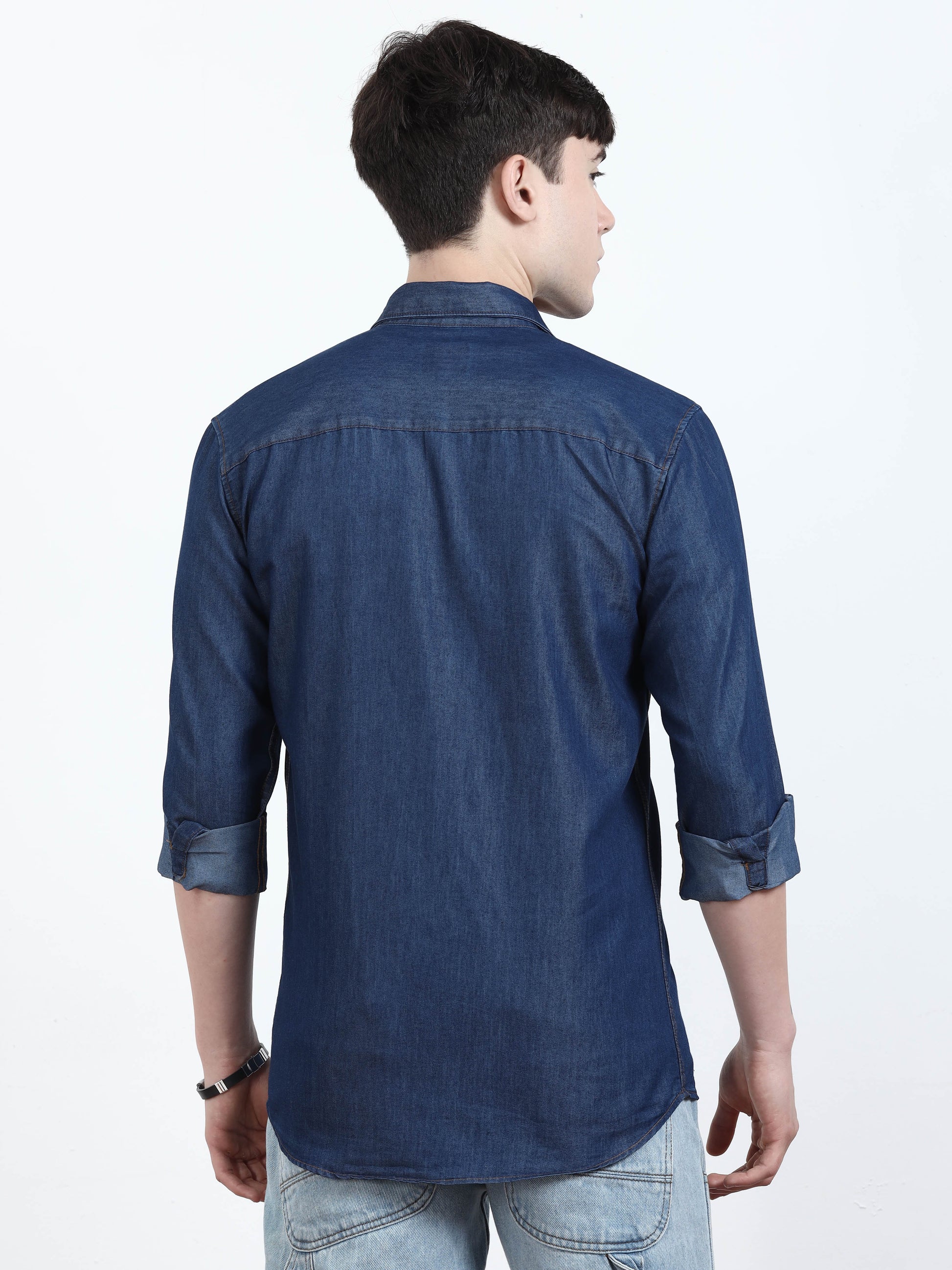  Dark blue denim shirt for Men 