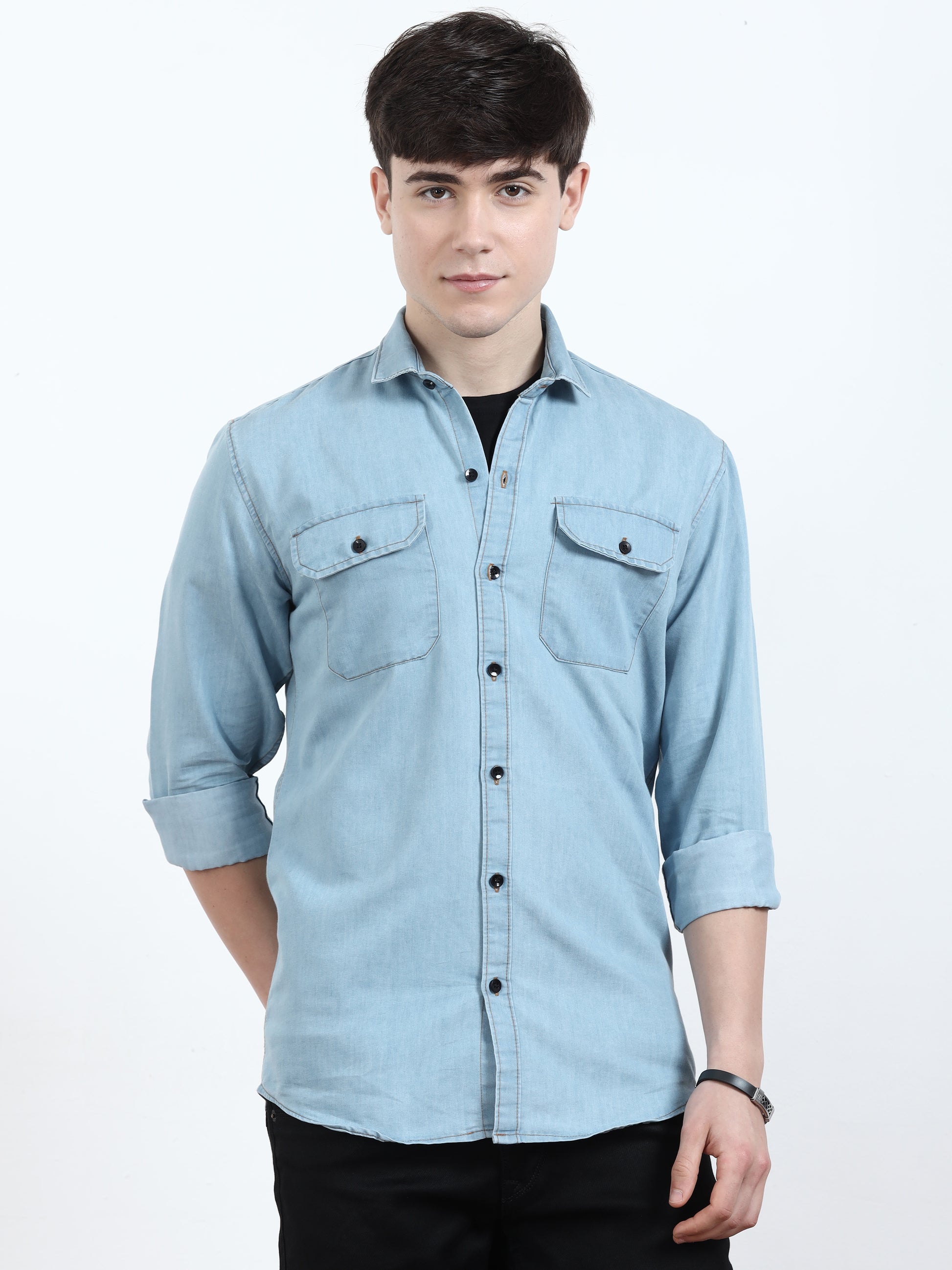  Light Blue denim Shirt for Men 