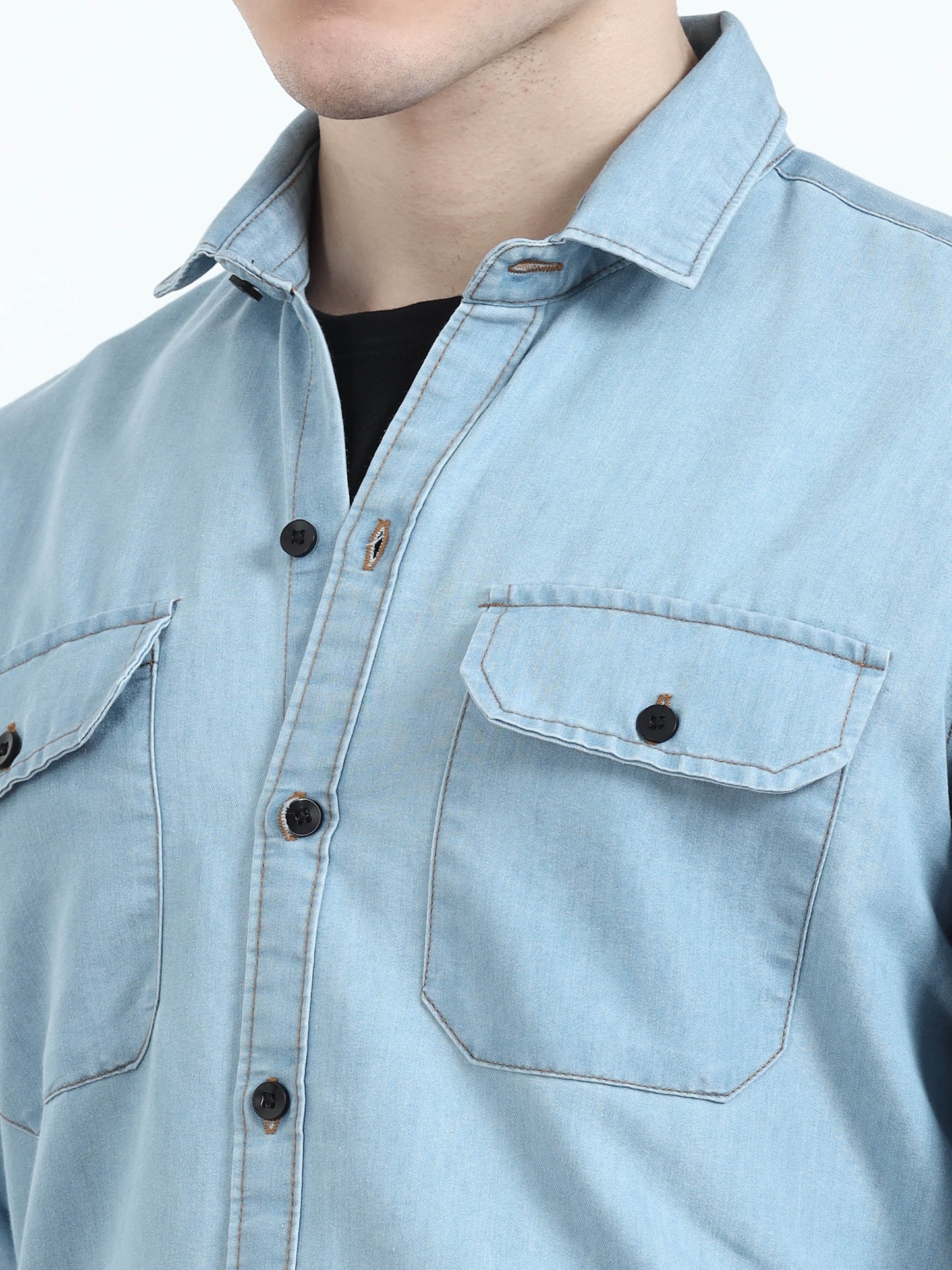  Light Blue denim Shirt for Men 