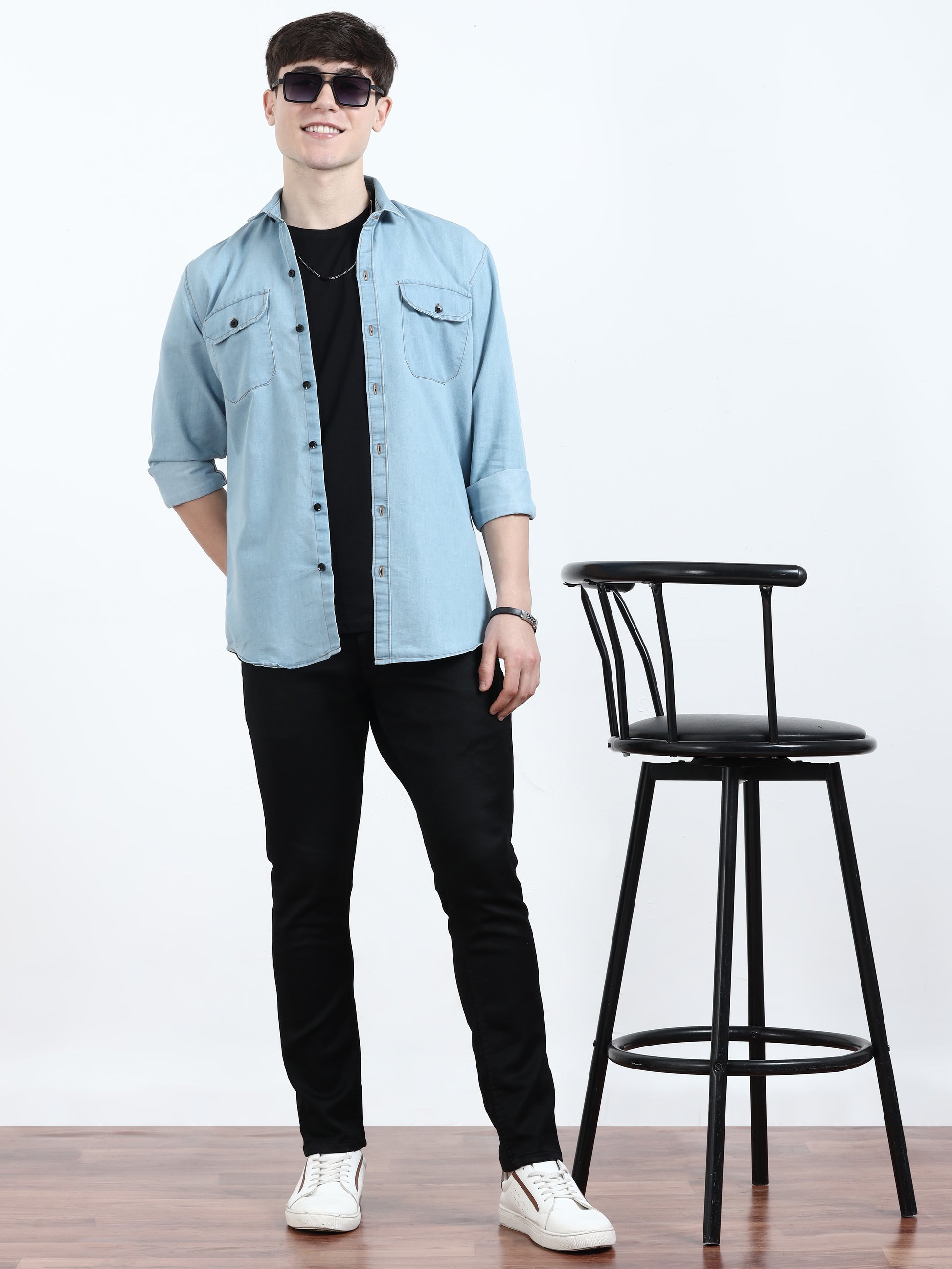  Light Blue denim Shirt for Men 