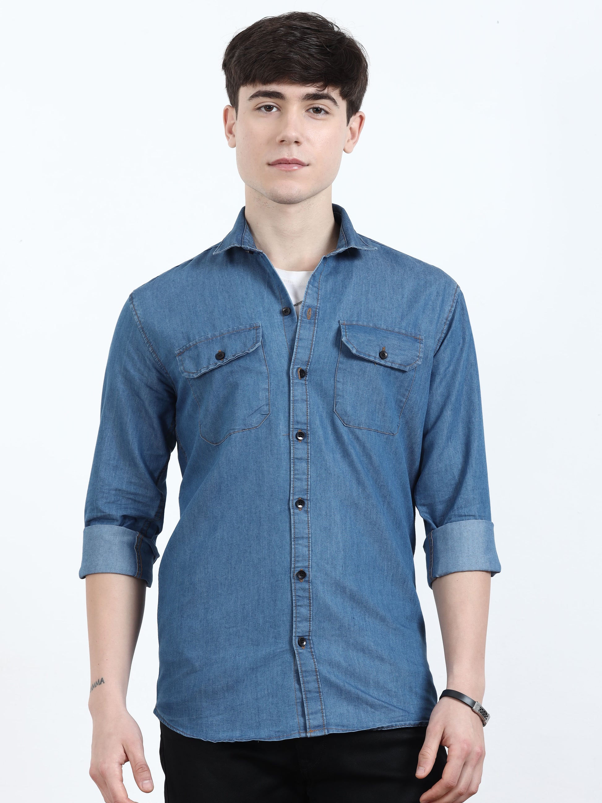 blue denim shirt​ For men 