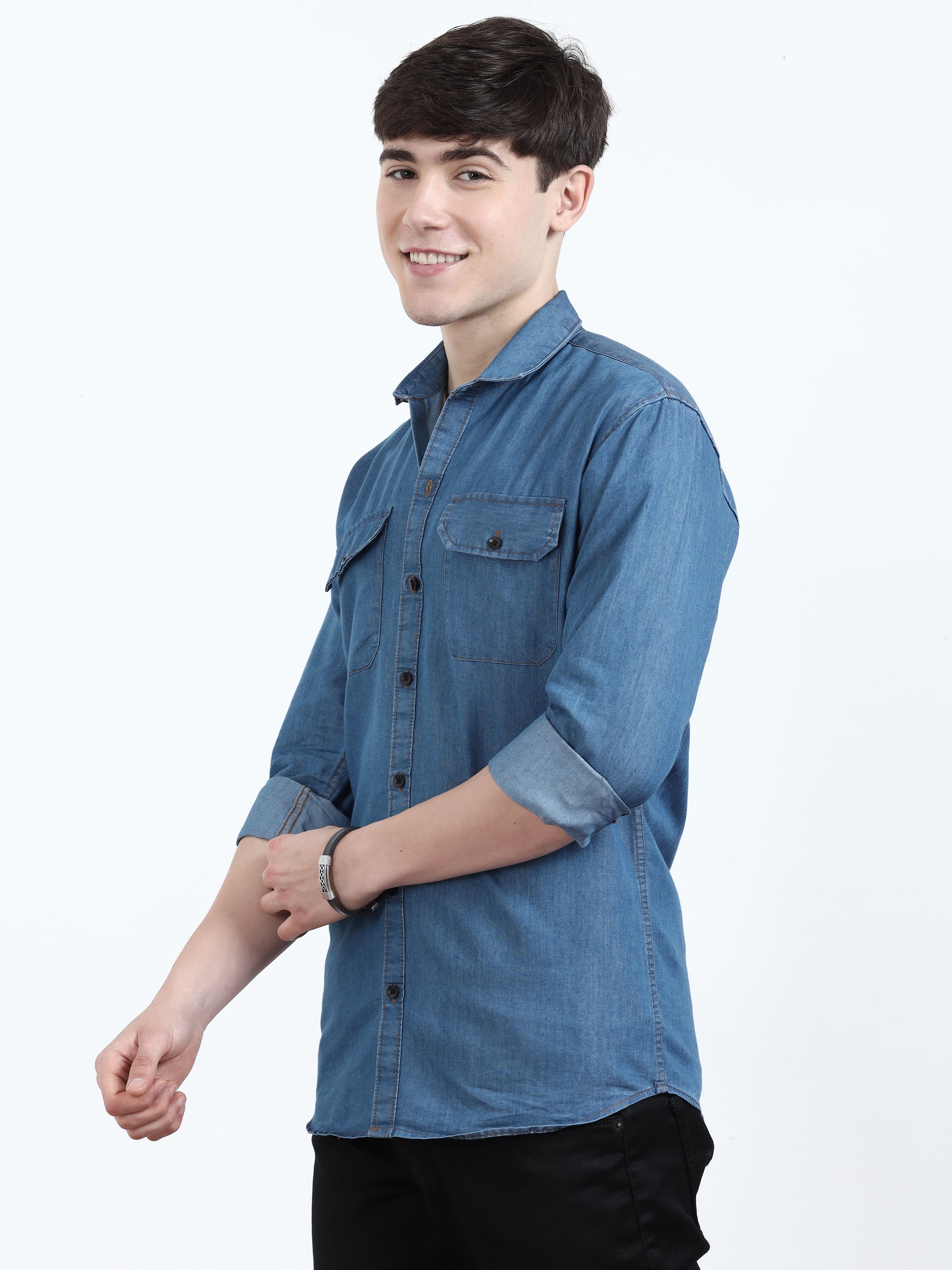 blue denim shirt​ For men 