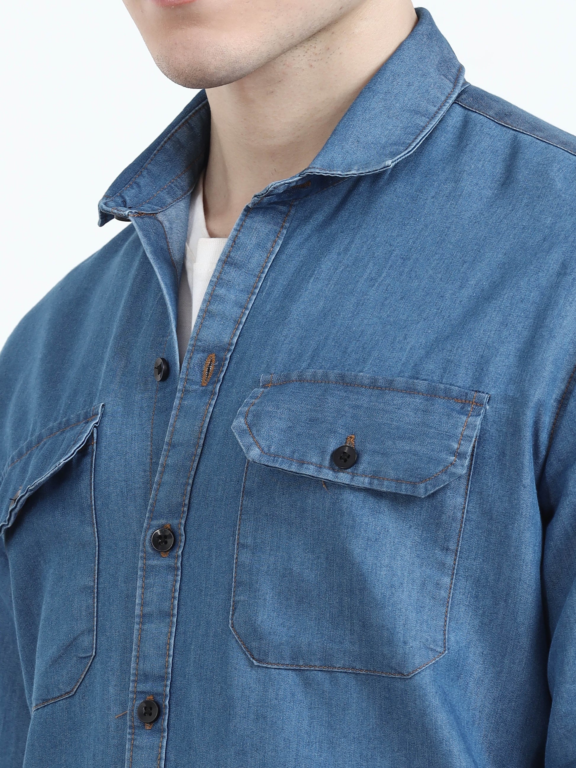 blue denim shirt​ For men 