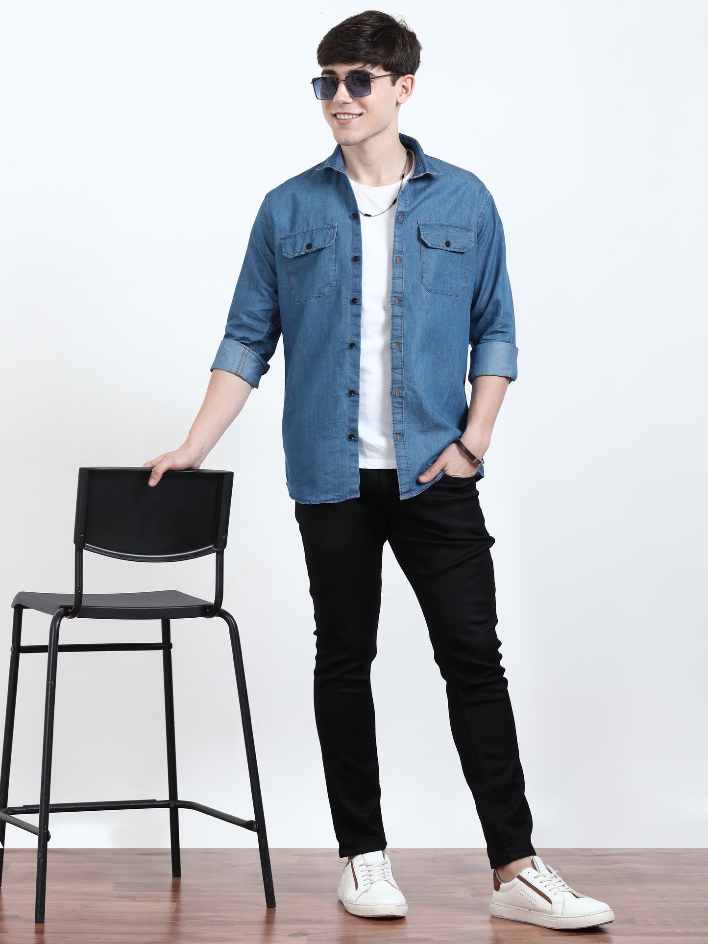 blue denim shirt​ For men 