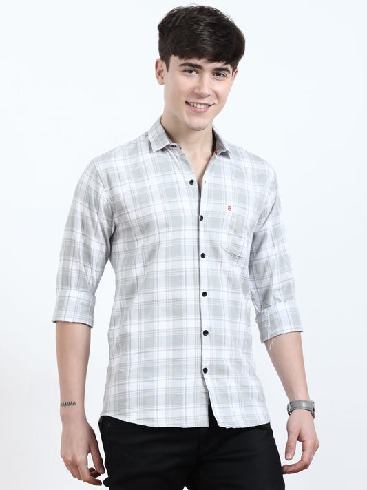 Classic Checks Platinum Shirt For Men