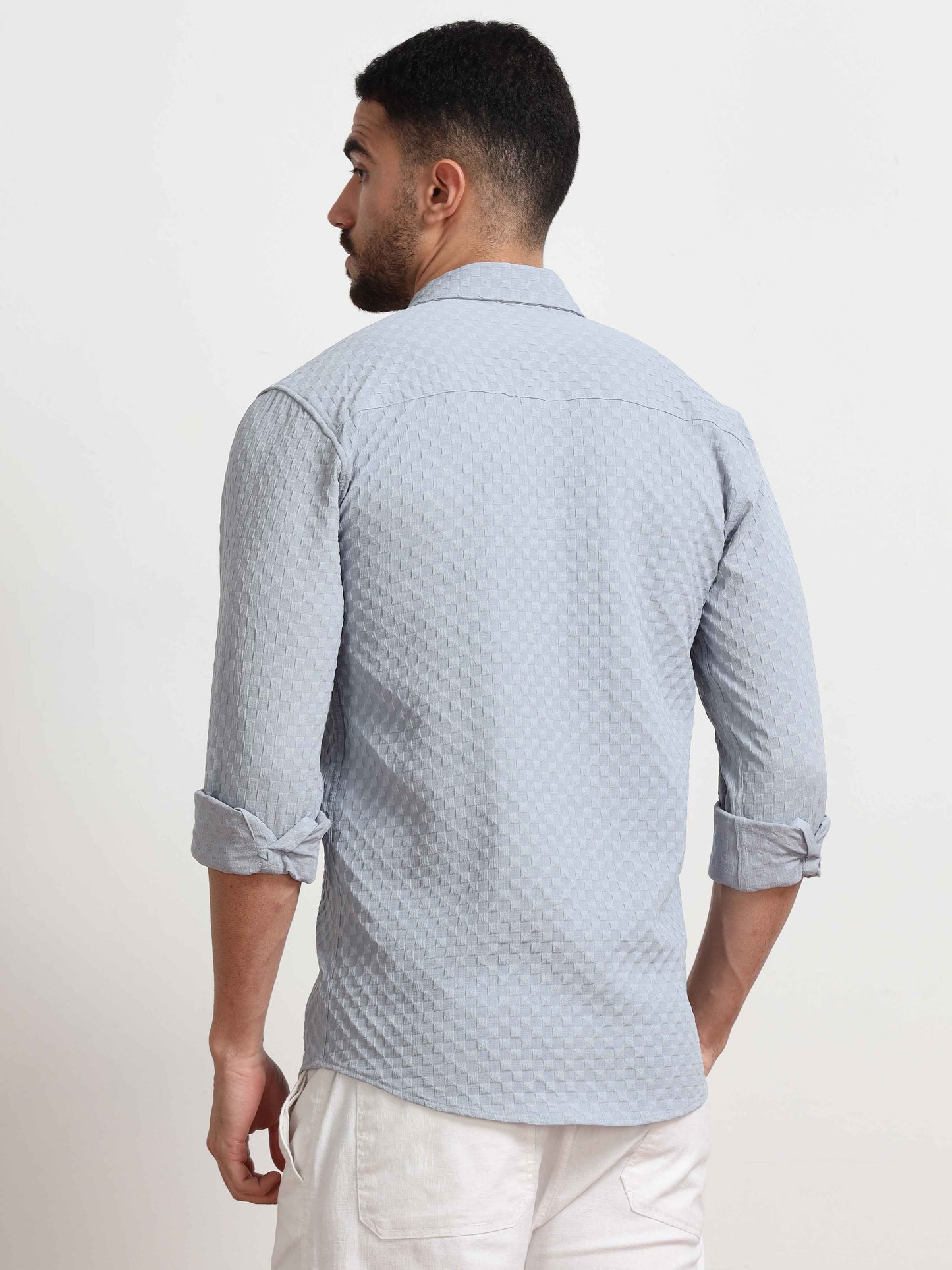 Grey Check Shirt for Men