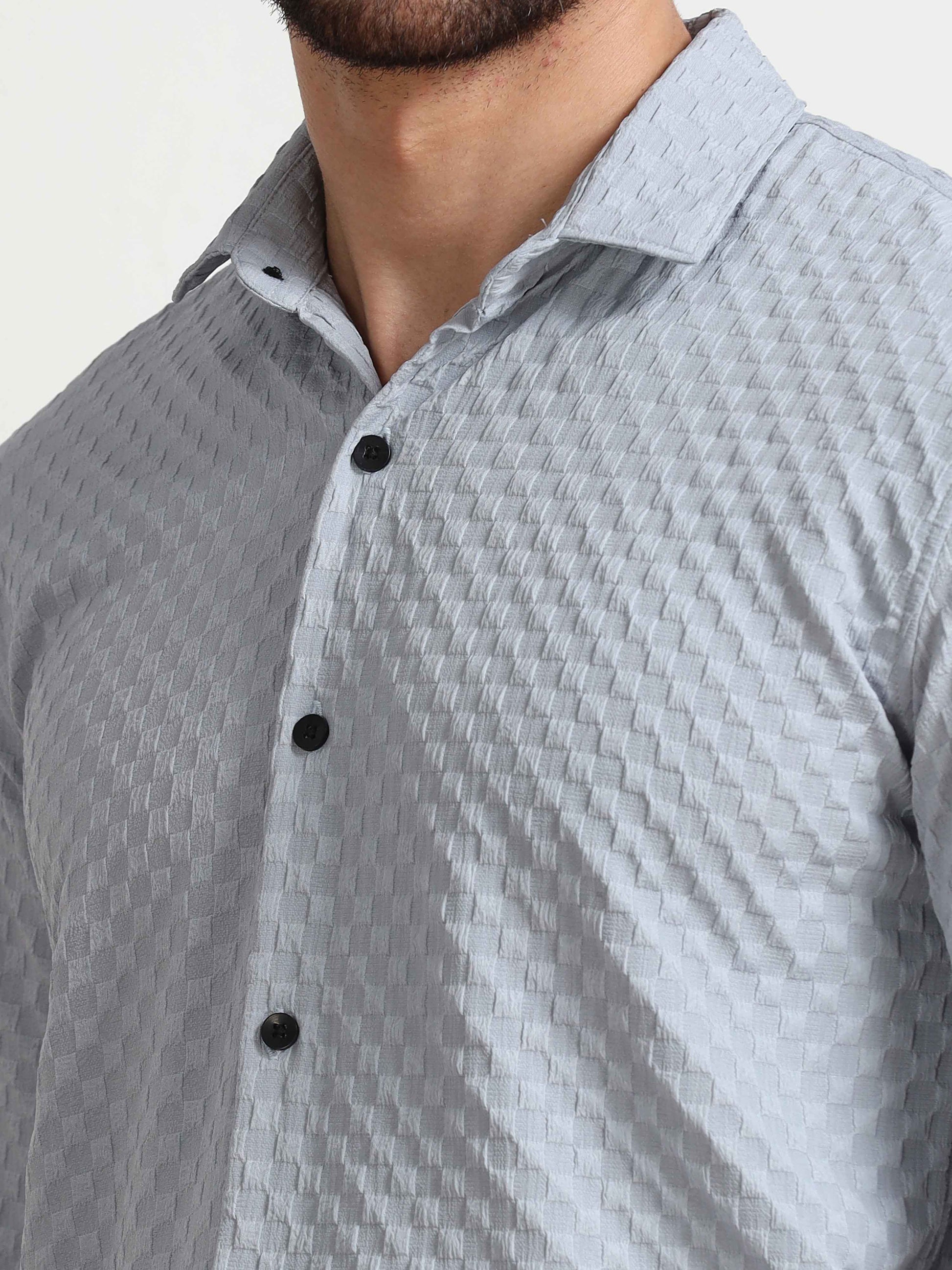 Grey Check Shirt for Men