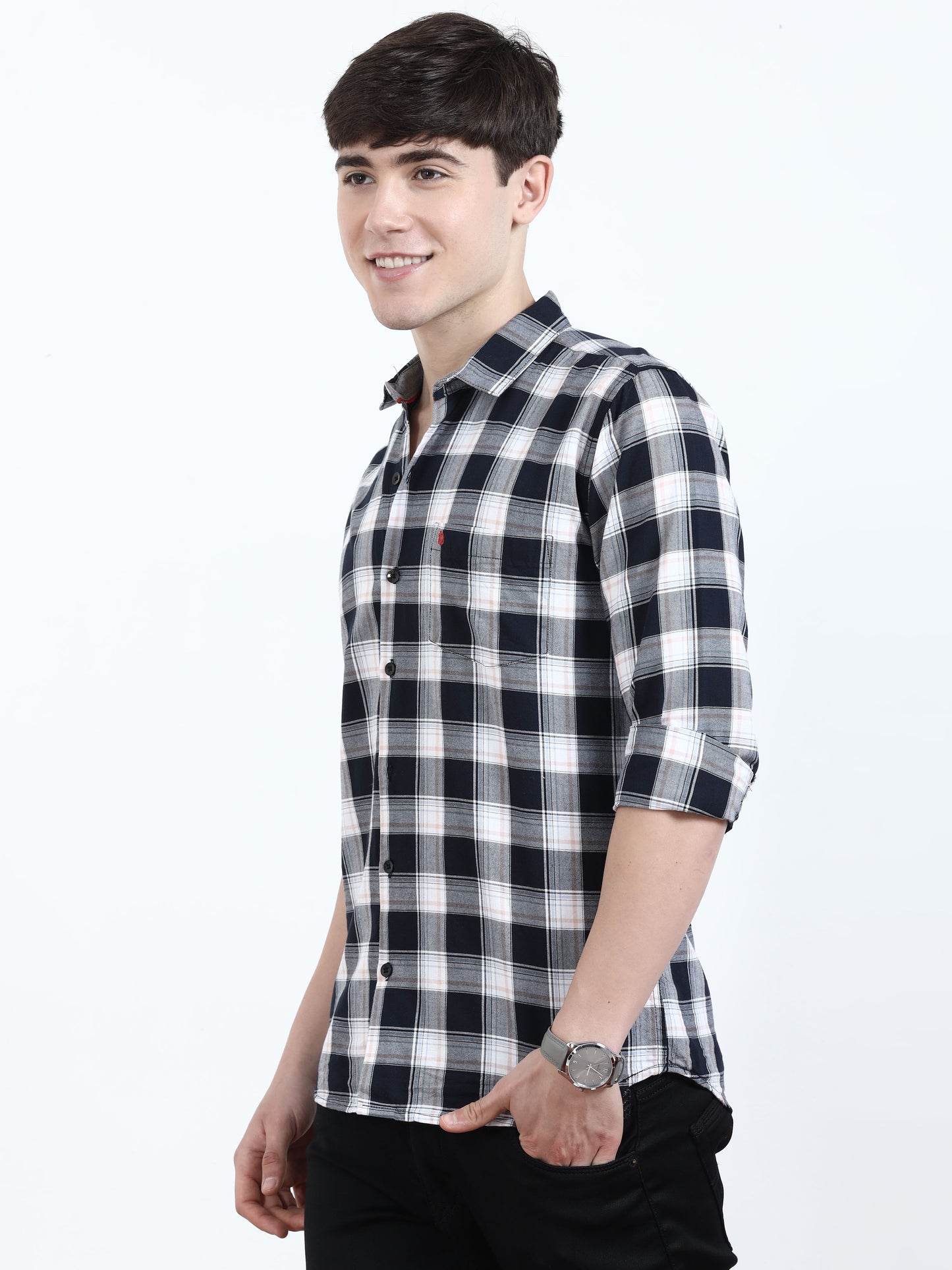  Box Black White Checks Shirt For Men 