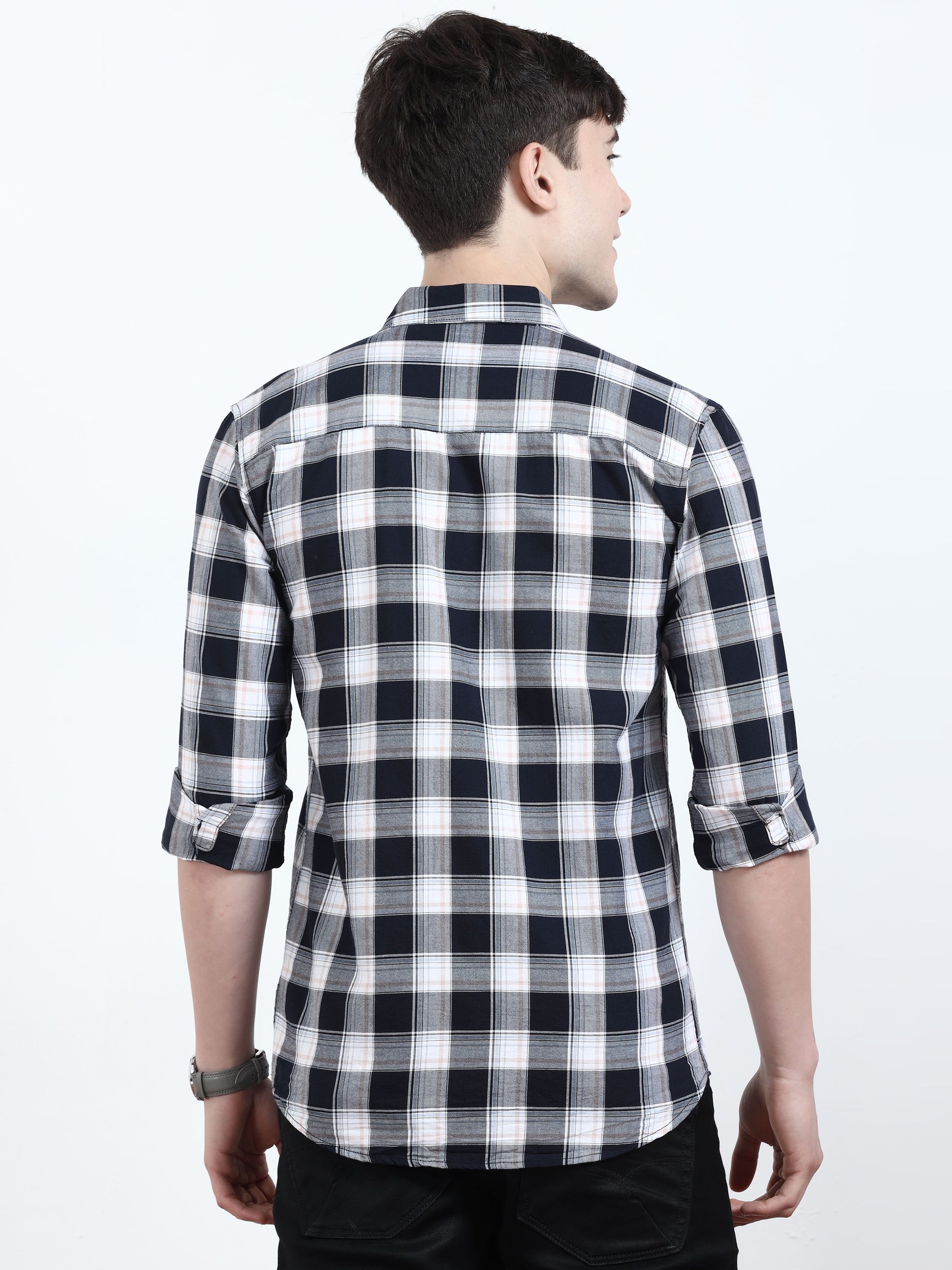  Box Black White Checks Shirt For Men 